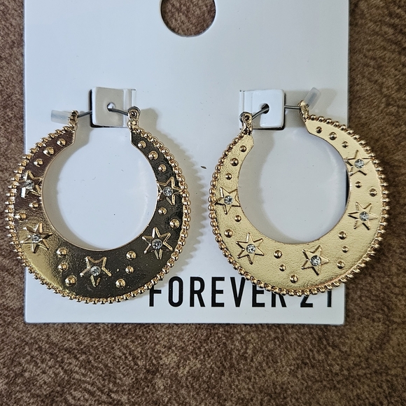 Forever 21 Gold Hoop Earrings - Picture 2 of 2